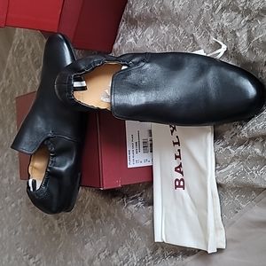 NWT Bally Plank Black Calf Plain Leather Loafers Size: 11